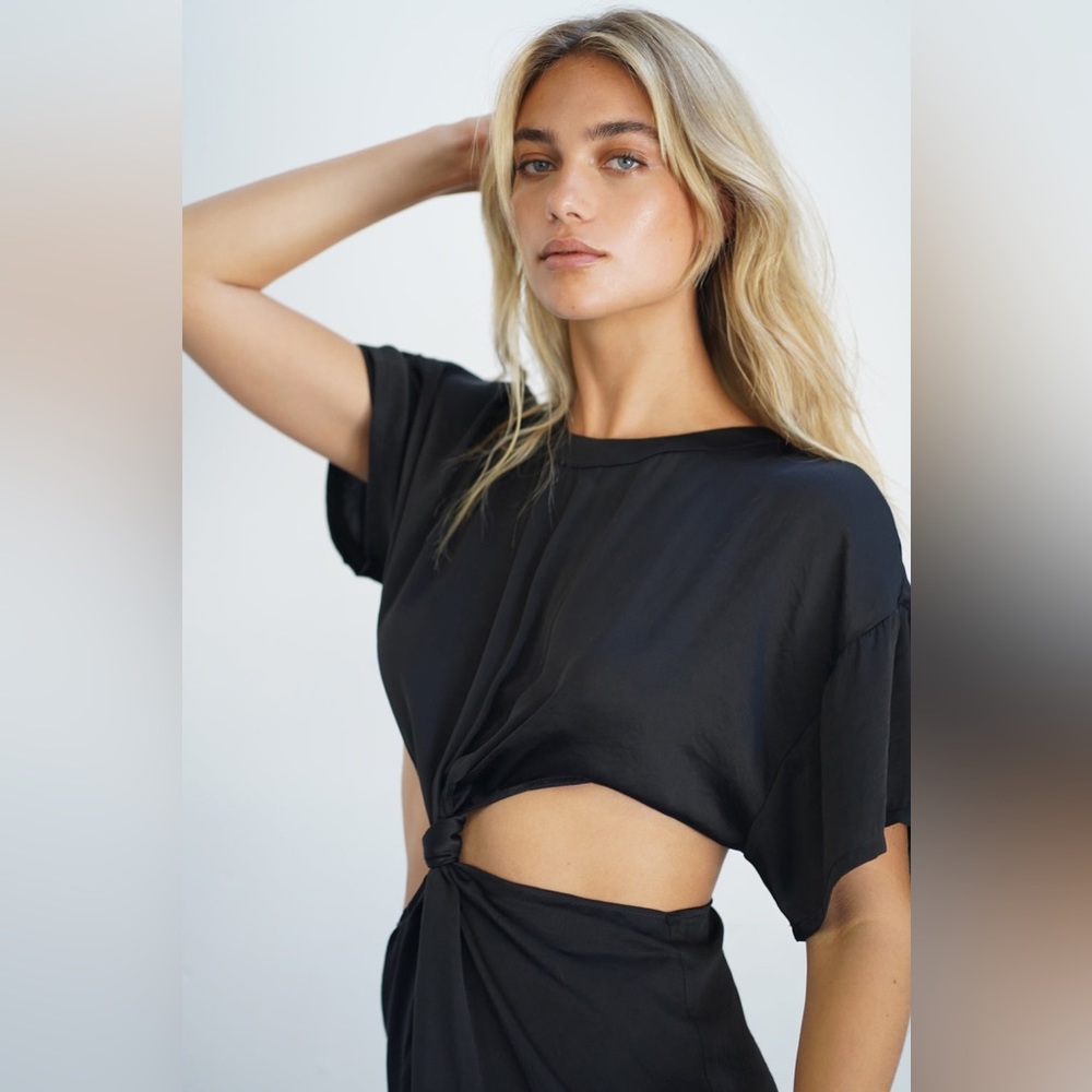 LNA Black Saani Silky Mini Dress Size XS - Picture 2 of 11